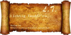 Lichtig Teodóra névjegykártya